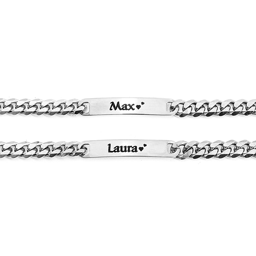 Gravierte Kubanische Partner Armbänder